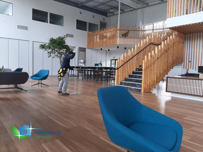 Clean Rite staff cleaning commercial building